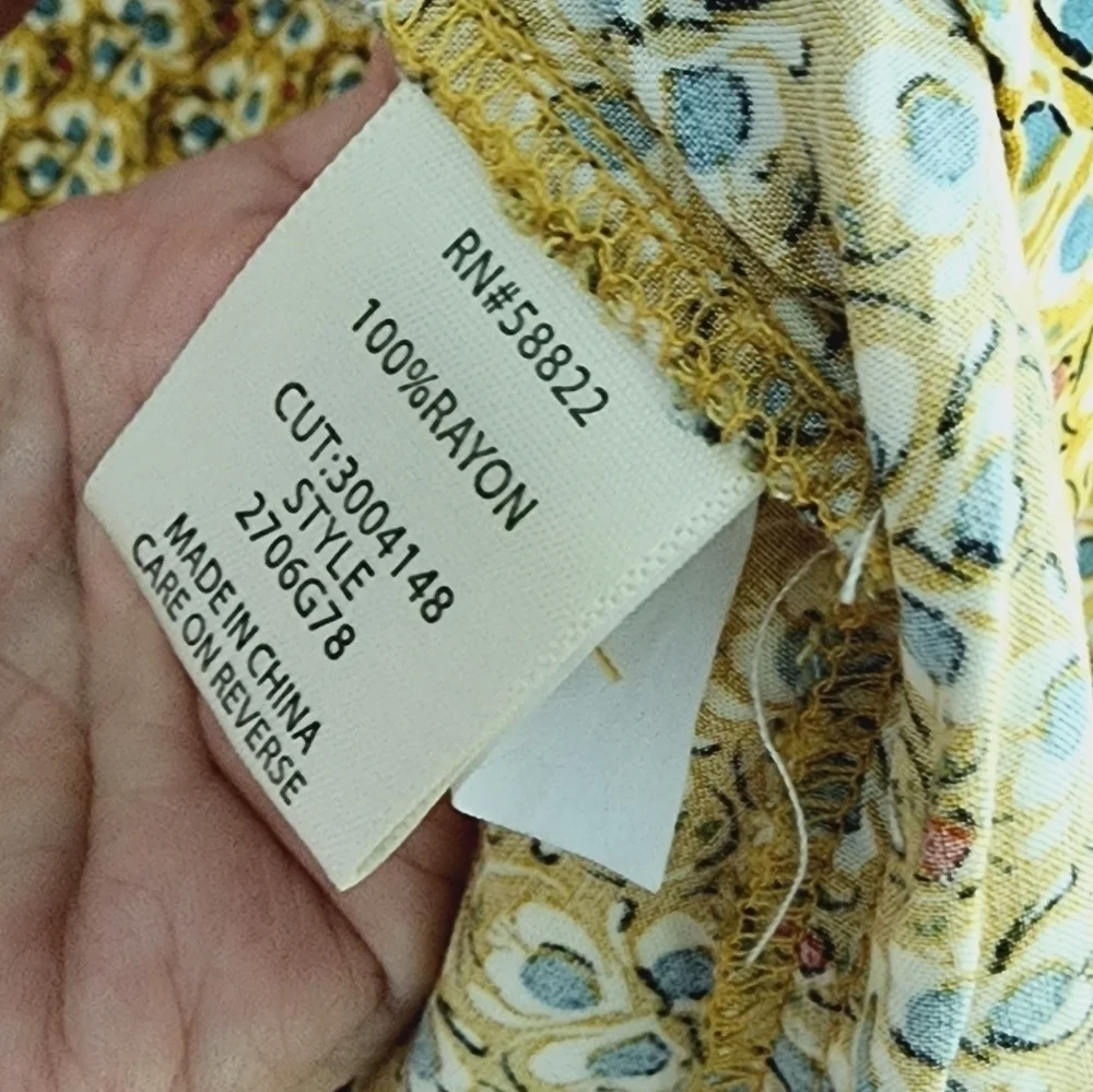 MAX Studio Gold and Blue Flutter Sleeve Top - Picture 8 of 8
